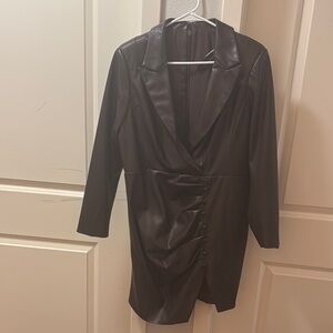 Lavish Alice Brown Leather Dress